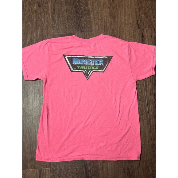Mikey Mayhem Monster Truck Tee Youth Medium Pink Gildan Send It Shirt - Picture 6 of 8